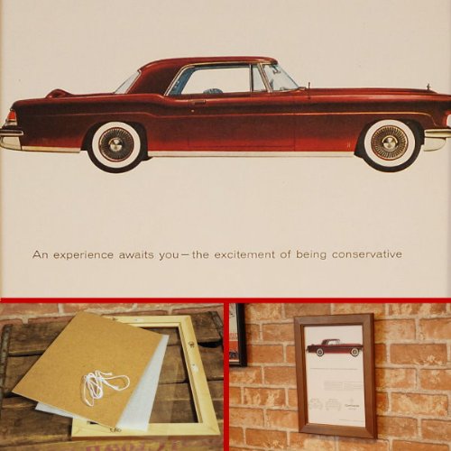 リンカーン・コンチネンタル　アンティークポスター Amazon.co.jp: レトロミニポスター B5額入り Lincoln continental